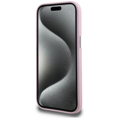 5. Karl Lagerfeld FW Metal Plate MagSafe iPhone 15 Hülle - Rosa