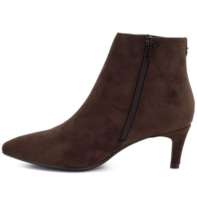 3. Gefütterte Damen-Ankle-Boots mit niedrigem Absatz, Wildleder, braun, Sergio Leone BT-65