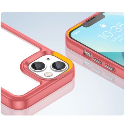 6. Outer Space Case iPhone 14 Hardcover mit Gelrahmen rot
