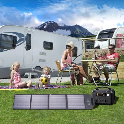 9. Choetech SC009-V2 faltbares Solarladegerät 100 W USB-C / 2x USB-A PD QC – Schwarz