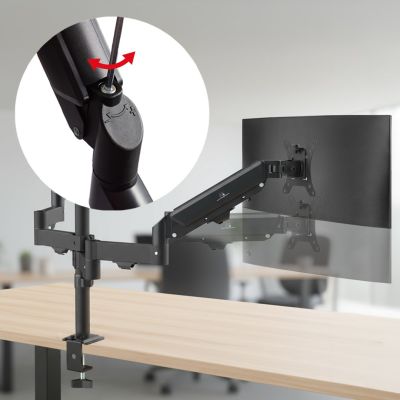 6. MACLEAN 3-Monitor-Halterung, Gasfeder, 17"-27", 2-8 kg, Schwarz MC-137
