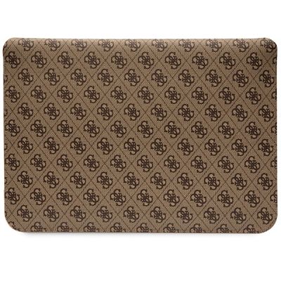 3. Guess 4G Stripe Metal Logo-Hülle für einen 14-Zoll-Laptop – Braun