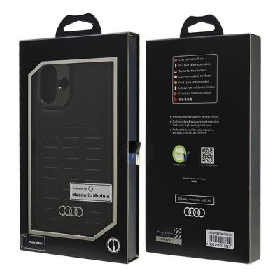 7. Audi Kunstleder MagSafe iPhone 16 Plus 6,7" schwarz/schwarz Hardcase AU-TPUPCMIP16M-GT/D3-BK