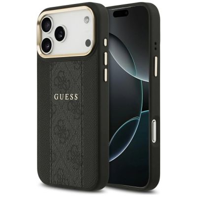 Guess 4G Stripe MagSafe Hülle für iPhone 17 Pro Max - Schwarz