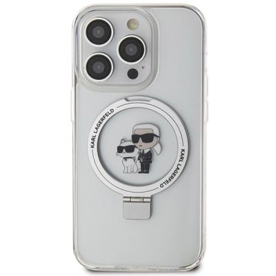 3. Karl Lagerfeld KLHMP15XHMRSKCH iPhone 15 Pro Max 6,7" weiß/weiß Hardcase Ringständer Karl&Choupette MagSafe