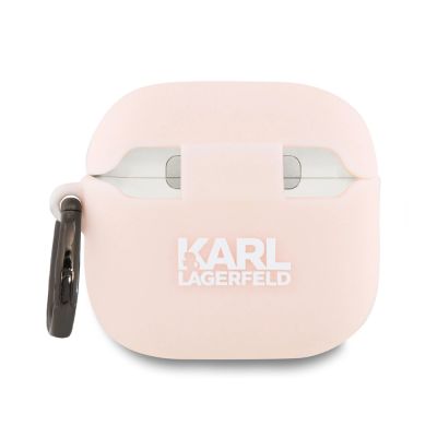 2. Karl Lagerfeld Silikon-Choupette-Kopf 3D-Hülle für AirPods 4 – Rosa