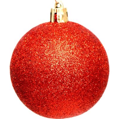 2. Dekorative Kunststoffkugeln, 6 cm, Set mit 35 Stück, rot
