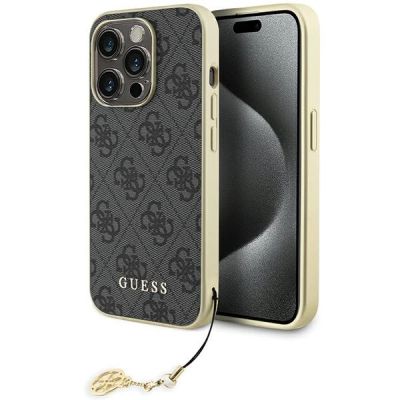Guess GUHCP15LGF4GGR iPhone 15 Pro 6,1" grau/graues Hardcase 4G Charms Collection