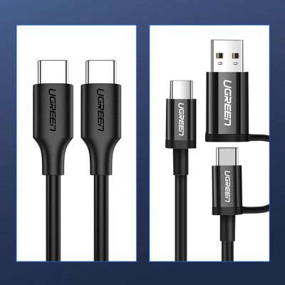 11. Ugreen US286 USB-C – USB-C PD QC 3A 480 Mbit/s Kabel 1,5 m – Schwarz