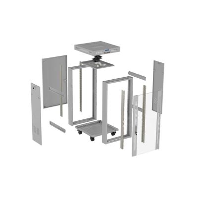 13. LANBERG Standschrank 19" 22U 600x600 GRAU