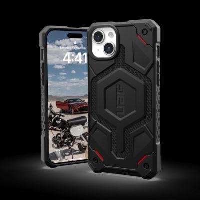 2. UAG Monarch Pro Hülle mit MagSafe für iPhone 15 Plus – schwarzes Kevlar