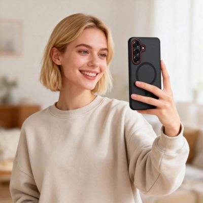 8. Tech-Protect MagCam MagSafe Hülle für Samsung Galaxy S26+ - Schwarz und Rot