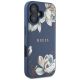 4. Guess Grained Printed Flower Pattern MagSafe iPhone 16 Hülle Blau