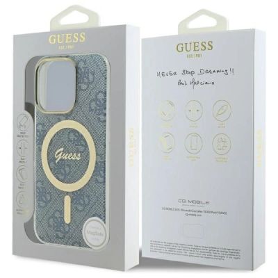 8. Guess IML 4G MagSafe Hülle für iPhone 16 Pro – Blau