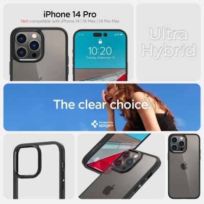 6. Spigen Ultra Hybrid-Hülle für iPhone 14 Pro – Mattschwarz