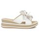 2. Weiße Keilsandalen aus Leder mit Blumenmuster, Modell Filippo DK7636