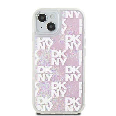 3. DKNY Liquid Glitter Multilogo Hülle für iPhone 15 / 14 / 13 – Rosa