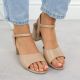 7. Beige Damen-Sandalen mit hohem Absatz, Modell Vinceza 20275