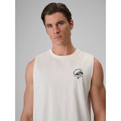 4. Lässiges, ärmelloses Herren-T-Shirt mit Aufdruck 4F 4FRSS26TSLEM365-11S