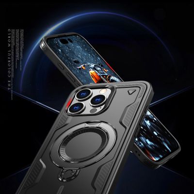 6. Hybrid Armor Trendy Hülle mit MagSafe für iPhone 16 Pro – Schwarz