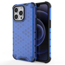 Honeycomb Handyhülle Schutzhülle mit TPU Rahmen für iPhone 13 Pro blau