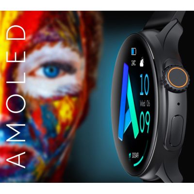 6. Herren-Smartwatch RUBICON RNCF12 Titan/Orange SMARUB245