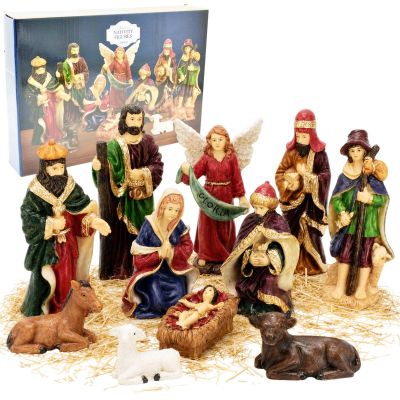 Krippenfiguren, 11 Stück, 10 cm