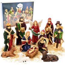 Krippenfiguren, 11 Stück, 10 cm