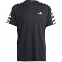 Herren adidas Train Essentials 3-Streifen Trainings-T-Shirt Schwarz IB8150