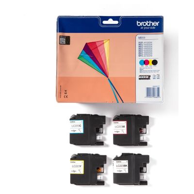 3. Brother LC-223VALBP Tintenpatronen, 4 Stück, Original Schwarz, Cyan, Magenta, Gelb