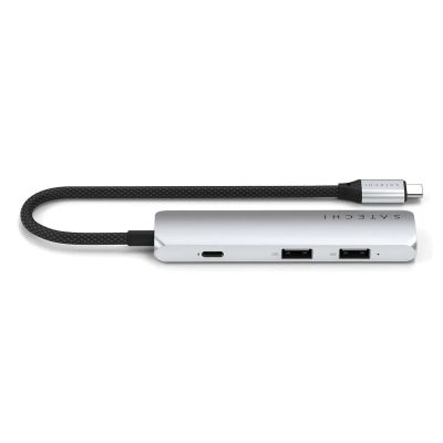 2. Satechi 4-in-1 USB-C Slim Multiport Adapter 4K - Aluminium-Adapter für USB-C Mobilgeräte (USB-C, 4K HDMI, 2x USB-A) (Silber)