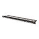 6. Digitus High-Density-Patchpanel 19" 24 x RJ45, LSA horizontal, Kat. 6, ungeschirmt, 0,5 HE, schwarz, Kabelführung