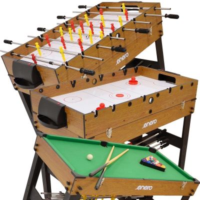 28. 3-in-1-Holztisch für Fußball, Billard und mit Luftanschluss, 121 x 61 x 81 cm
