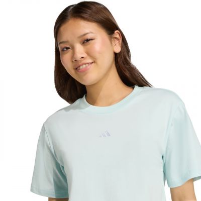 5. adidas Essentials Kleines Logo Baumwolle Hellblau Damen T-Shirt JY4965