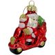 3. GLASKUGEL ALS FORMFIGUR WEIHNACHTSMANN AUF MOTORRAD SASKA GIFT & DECOR