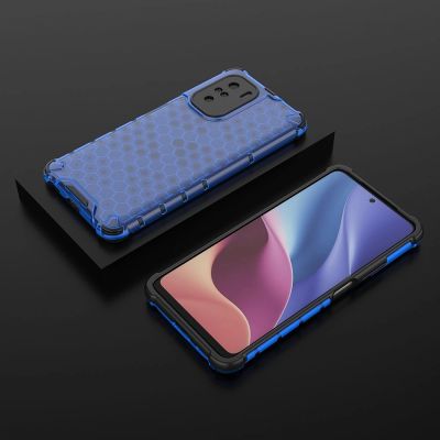 3. Honeycomb Handyhülle Schutzhülle mit TPU Rahmen für Xiaomi Redmi K40 Pro+ / K40 Pro / K40 / Poco F3 blau