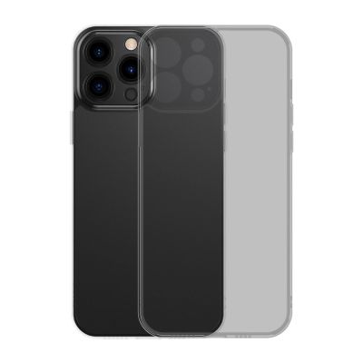 Baseus Frosted Glass Case Cover für iPhone 13 Pro Hardcover mit Gelrahmen schwarz (ARWS000401)