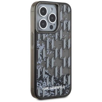 4. Karl Lagerfeld Liquide Glitter Monogram Gradient iPhone 15 Pro Max Hülle - Schwarz