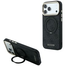 Guess Ring Stand 360 4G Classic Logo MagSafe Hülle für iPhone 17 Pro Max / 18 Pro Max - Schwarz