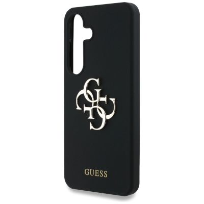 6. Guess Silikon Big 4G Logo Bottom Script Hülle für Samsung Galaxy S25 - Schwarz