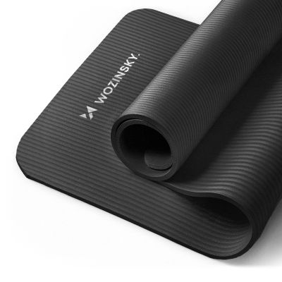 Wozinsky Gymnastikmatte 181 x 63 x 0,9 cm dicke Gymnastik Yogamatte schwarz