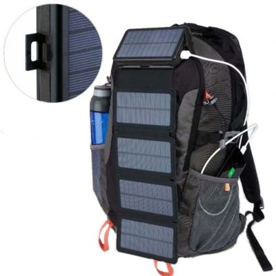 3. POWERNEED Faltbares Solarpanel mit Powerbank PV 9W 20000mAh Li-Poly 2x USB 2A Schwarz ES20000B