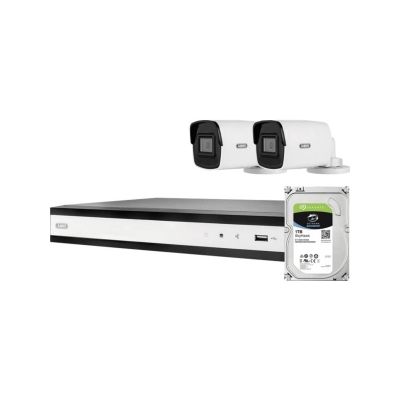 ABUS PoE-Video-Set: 2 Mini-Röhrenkameras + NVR 4Ch.TVVR36402D