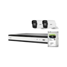 ABUS PoE-Video-Set: 2 Mini-Röhrenkameras + NVR 4Ch.TVVR36402D