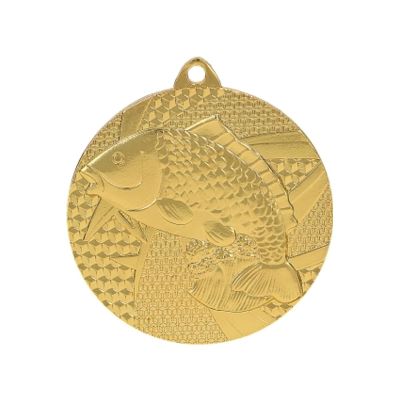 Goldmedaille – Angeln – Fisch – Stahlmedaille