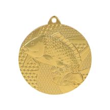 Goldmedaille – Angeln – Fisch – Stahlmedaille