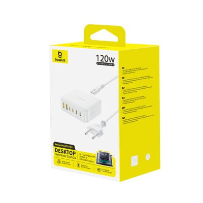 5. Baseus EnerFill FH21 120W Ladestation 4xUSB-C + 2xUSB-A - Weiß