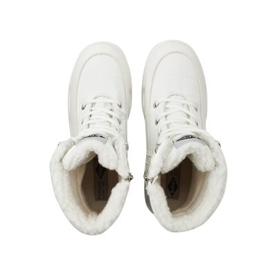 3. Lee Cooper Damen-Winterstiefel, weiße, gefütterte Stiefeletten mit Reißverschluss