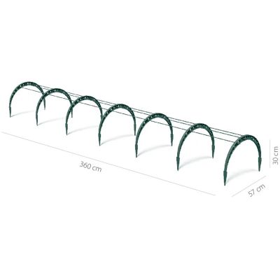 8. FLOO GEWÄCHSHAUS-FOLIE-TUNNEL 360CM WALDGRÜN