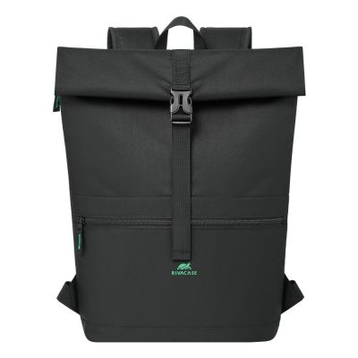 18. Rivacase Gremio City Rucksack, Schwarz, Polyester, Recyceltes Polyethylenterephthalat (rPET)